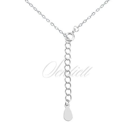 Silver (925) necklace seashell with a pearl and white zirconias