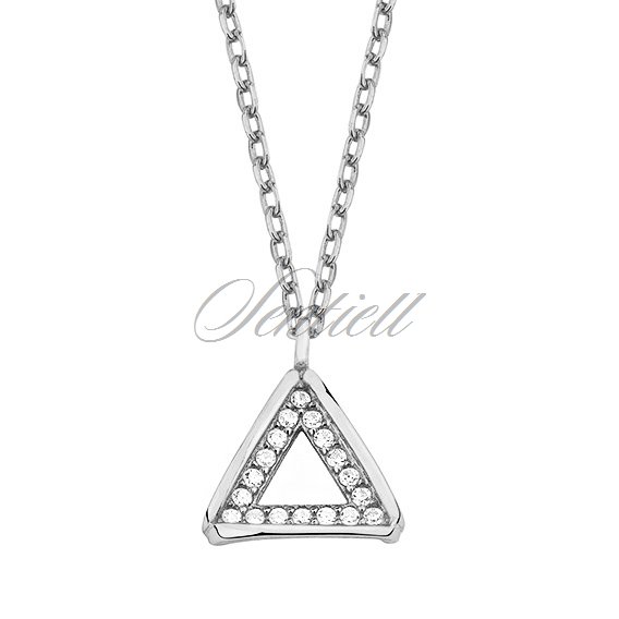 Silver (925) necklace  - triangle with zirconia