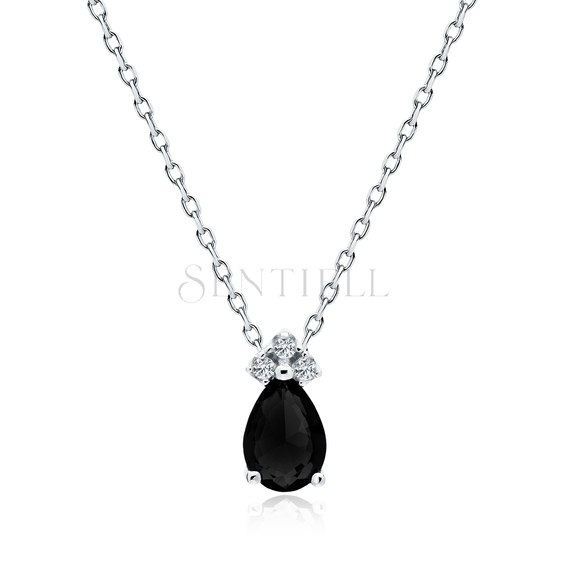 Silver (925) necklace with black zirconia