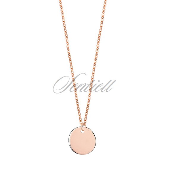 Silver (925) necklace with rose gold-plated circle