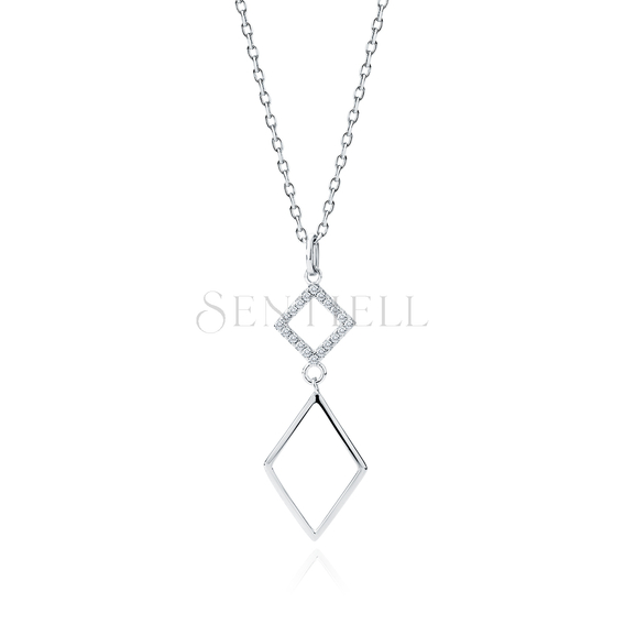 Silver (925) necklace with white zirconias