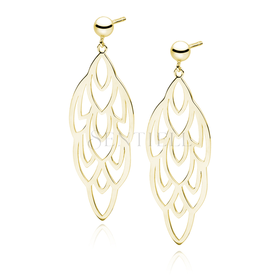 Silver (925) openwork gold-plated earrings