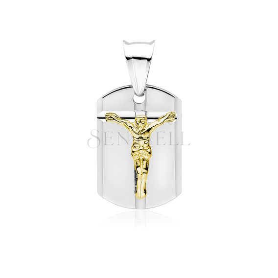 Silver (925) pendant - Jesus Christ on cross, gold-plated