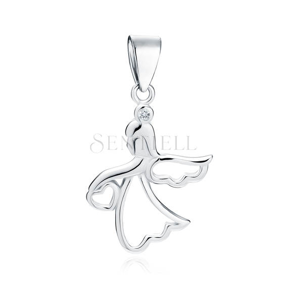 Silver (925) pendant - angel with heart