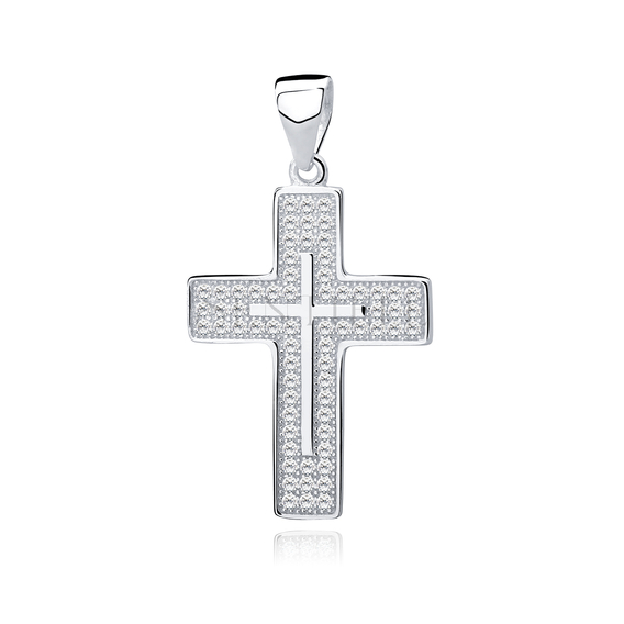 Silver (925) pendant cross with zirconia