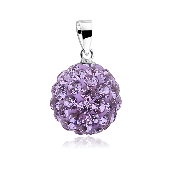 Silver (925) pendant disco ball 12mm violet