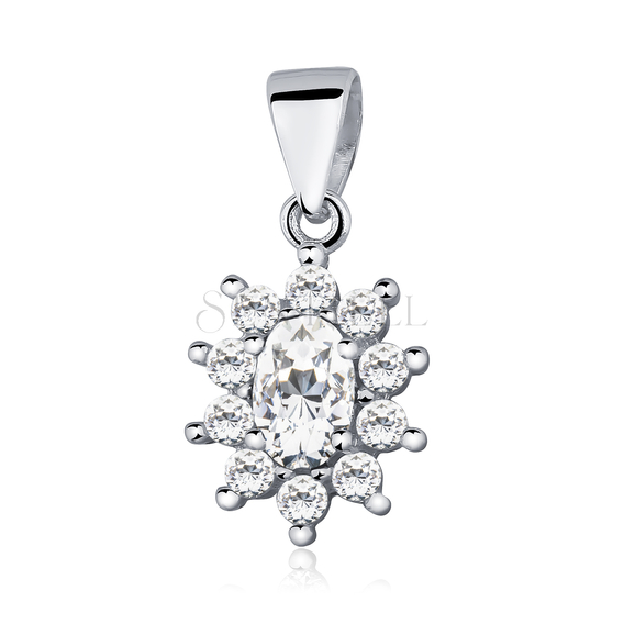 Silver (925) pendant white colored zirconia