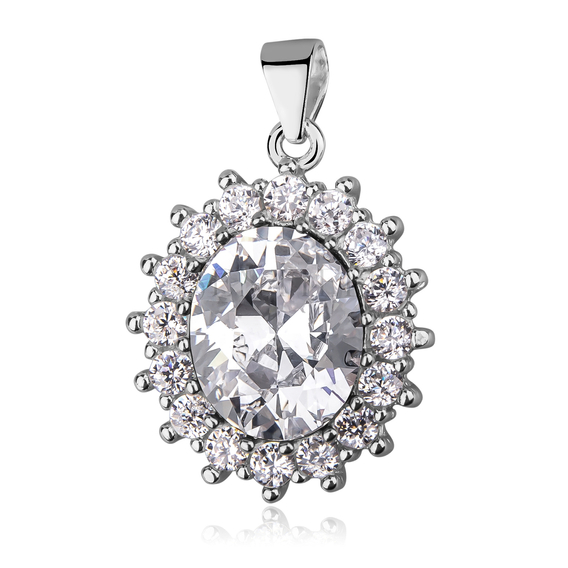 Silver (925) pendant white zirconia