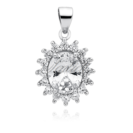 Silver (925) pendant white zirconia