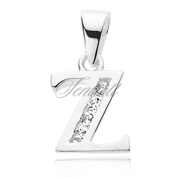 Silver (925) pendant white zirconia - letter Z