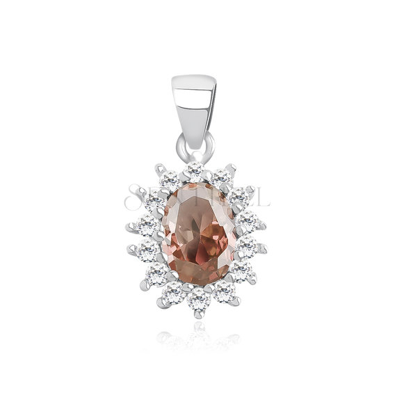 Silver (925) pendant with elegant rhodolite pink zirconia