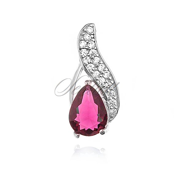 Silver (925) pendant with ruby zirconia