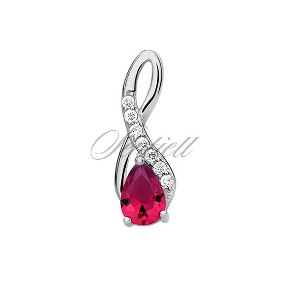 Silver (925) pendant with ruby zirconia