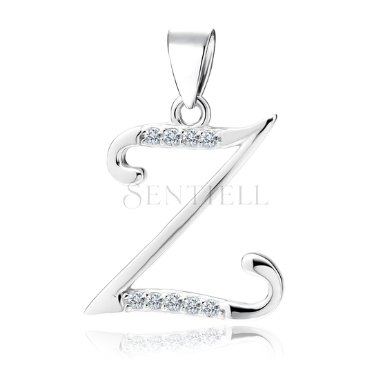 Silver (925) pendant with white zirconias - letter Z