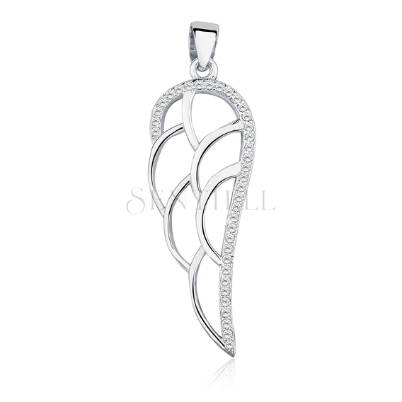 Silver (925) pendant with zirconia - wing