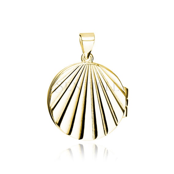 Silver (925) polished gold-plated pendant - seashell locket