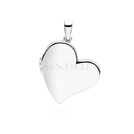 Silver (925) polished pendant - heart shaped locket