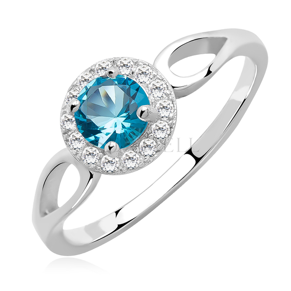 Silver (925) ring with aquamarine zirconia