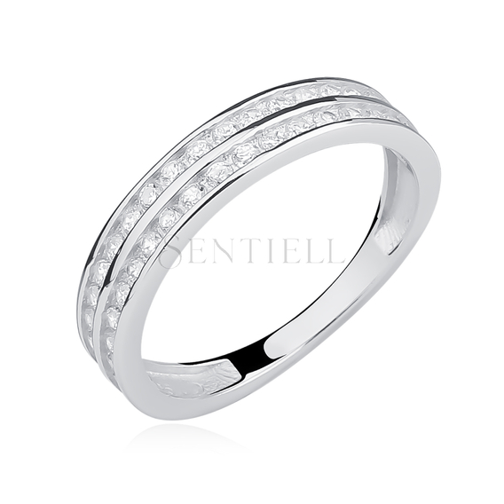 Silver (925) ring with white zirconia