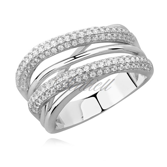 Silver (925) ring with white zirconia