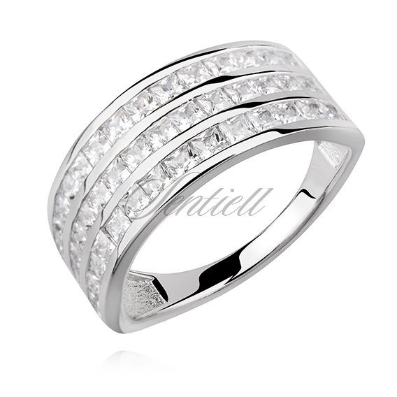 Silver (925) ring with white zirconia