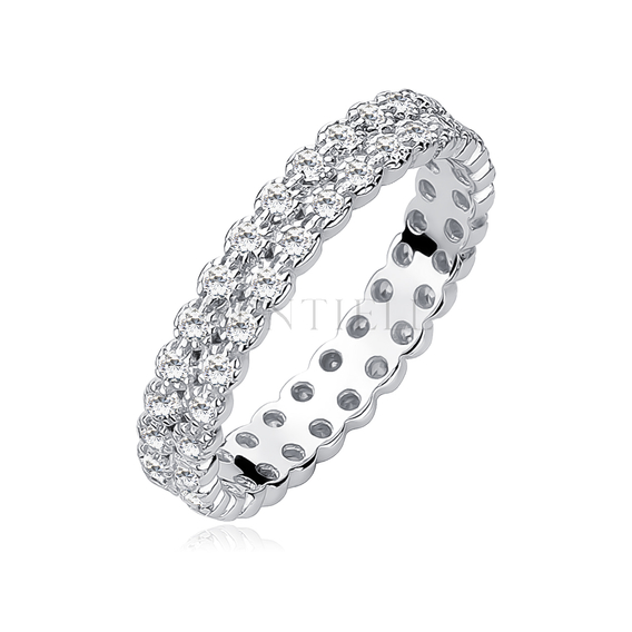 Silver (925) ring with white zirconia