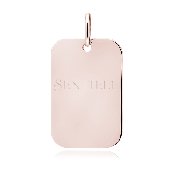 Silver (925) rose gold-plated rectangle pendant
