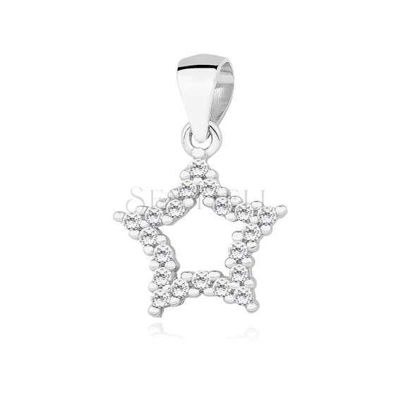 Silver (925) star pendant with zirconia