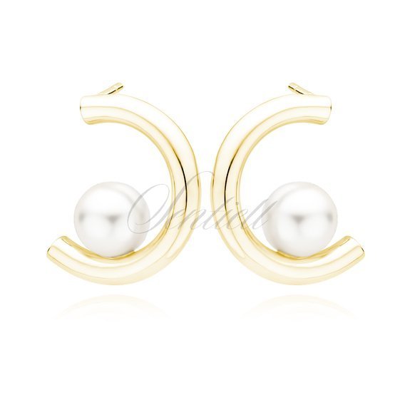 Silver gold-plated (925) pearl earrings