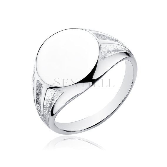 Silver signet ring 925 round shape