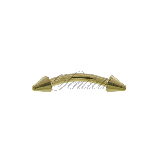 Stainless steel (316L) banana piercing for eyebrow - golden with spikes