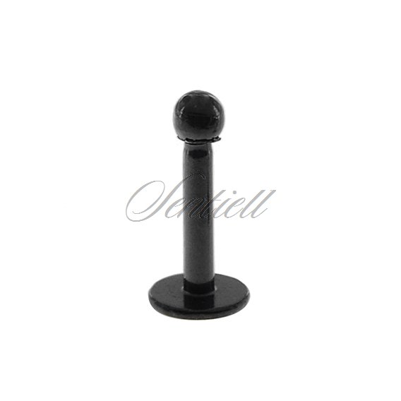Stainless steel (316L) labret piercing with ball - for lips and chin - black