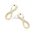 Silver (925) Earrings white zirconia - gold-plated infinity