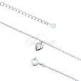 Silver (925) anklet - heart with white zirconia