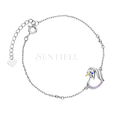 Silver (925) bracelet - unicorn with violet zirconias and sapphire eye