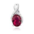 Silver (925) delicate pendant with ruby zirconia