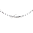 Silver (925) diamond-cut chain - figaro extra flat Ø 080 rhodium-plated