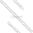 Silver (925) diamond-cut chain - figaro extra flat Ø 140