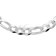 Silver (925) diamond-cut chain - figaro extra flat Ø 250 rhodium-plated