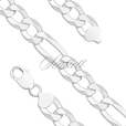 Silver (925) diamond-cut chain - figaro extra flat Ø 300