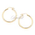 Silver (925) earrings hoops - highly polished, gold-plated