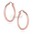 Silver (925) earrings hoops - rose gold-plated, highly polished