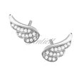 Silver (925) earrings - wings with zirconia