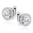 Silver (925) earrings with round white zirconia