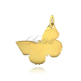 Silver (925) flat charm for bracelets  - gold plated butterfly