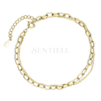 Silver (925) gold-plated double chain bracelet