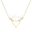 Silver (925) gold-plated necklace - heart and infinities with white zirconias