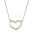 Silver (925) gold-plated necklace - heart with zirconia