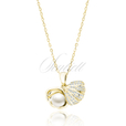 Silver (925) gold-plated necklace seashell with a pearl and white zirconias
