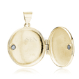 Silver (925) gold-plated polished pendant - round locket